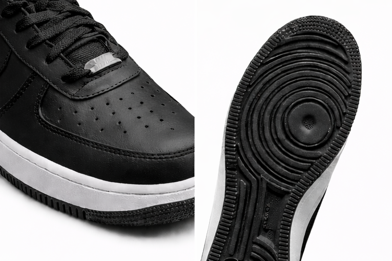AF1 BLACK AND WHITE SOLE