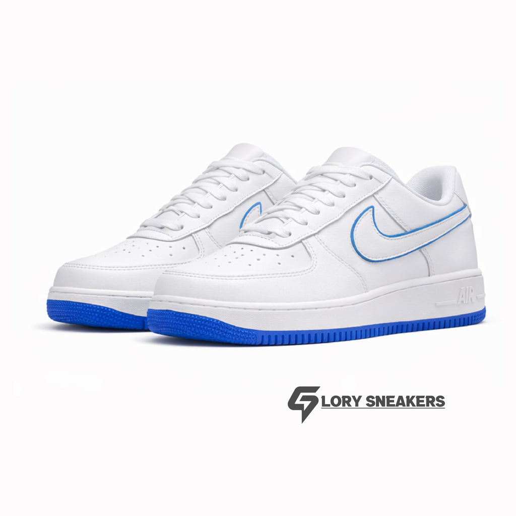 AF1 WHITE WITH BLUE SOLE