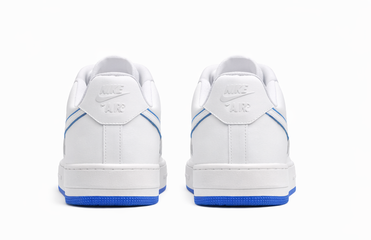 AF1 WHITE WITH BLUE SOLE